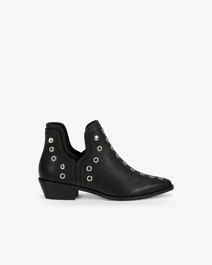 Bottines femme à œillets, bout pointu, côtés ouverts, noir bordeaux kaki — Lou