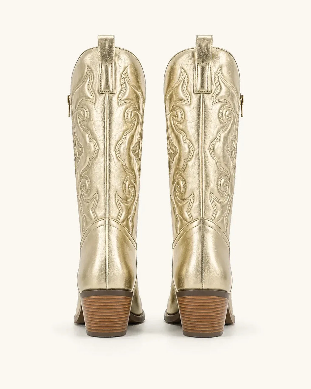 Bottines santiags métallisées dorées femme — Gloria