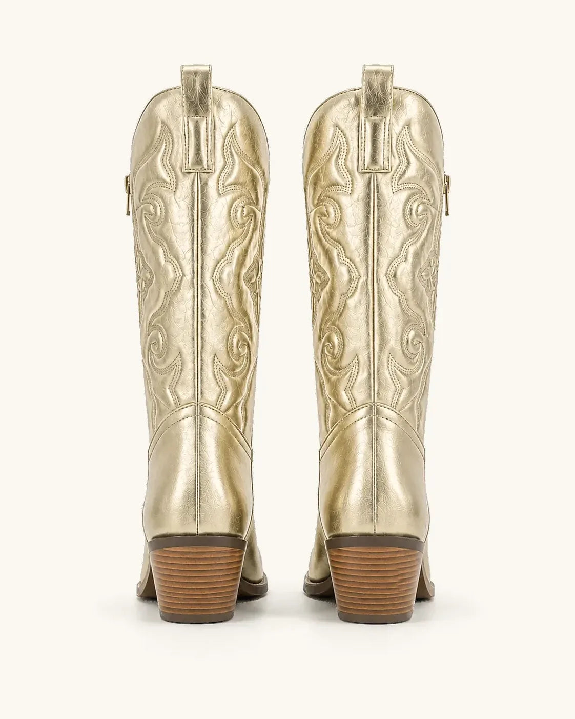 Bottines santiags métallisées dorées femme — Gloria