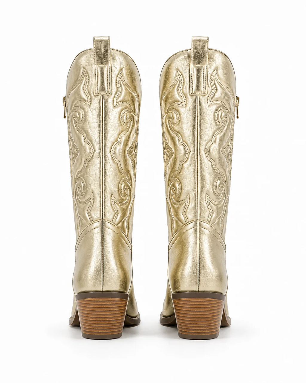 Bottines santiags métallisées dorées femme — Gloria