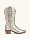 Bottines santiags métallisées femme — Vera