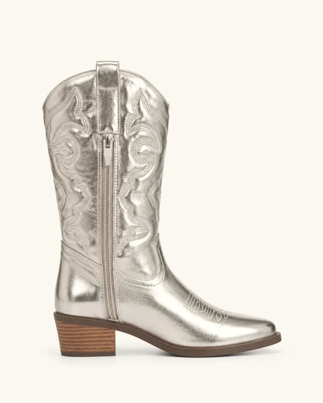 Bottines santiags métallisées femme — Vera