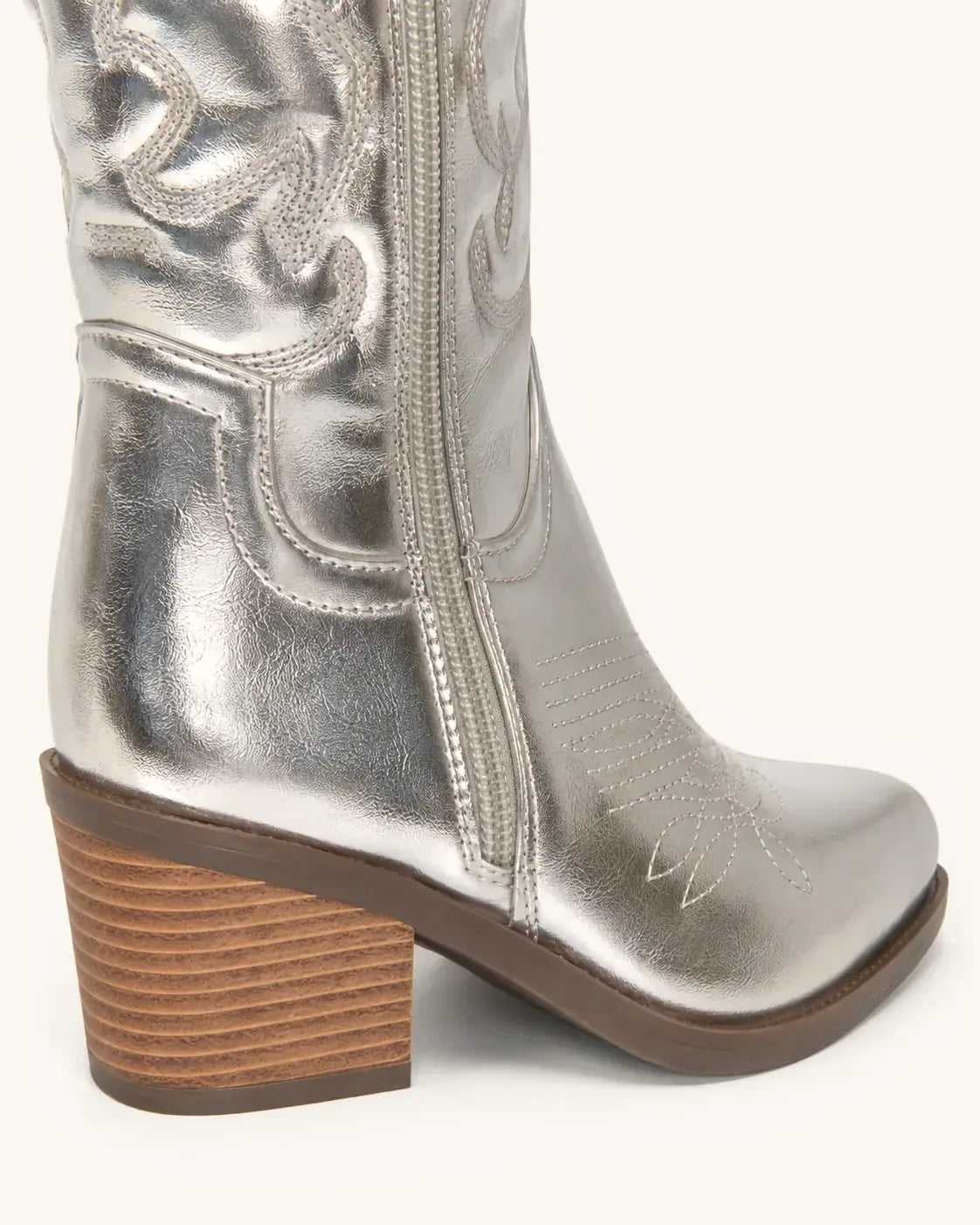 Bottines santiags métallisées femme — Vera