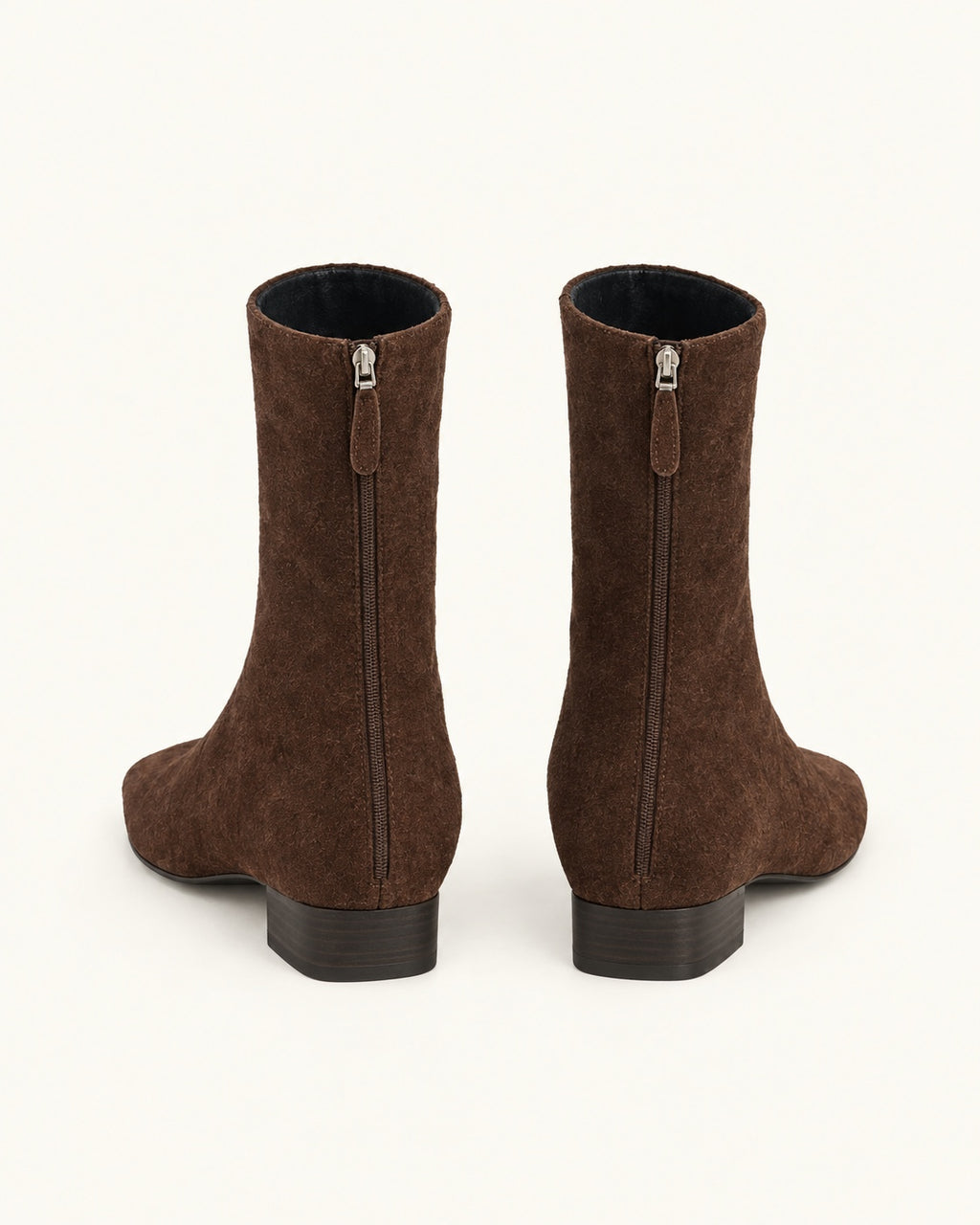 Bottines Colette marron, vue arrière avec fermeture zip