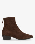 Bottines femme aspect daim, bout carré Colette — Marron, vue de profil