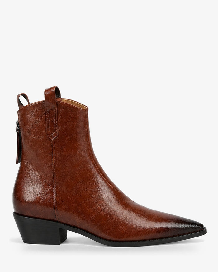 Santiags aspect cuir rétro femme — Faye