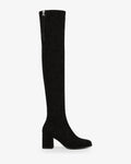 Cuissardes stretch femme aspect daim Salomé — Noir, vue de profil