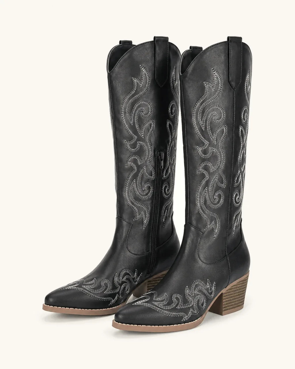 Santiags brodées talon block femme — Talia