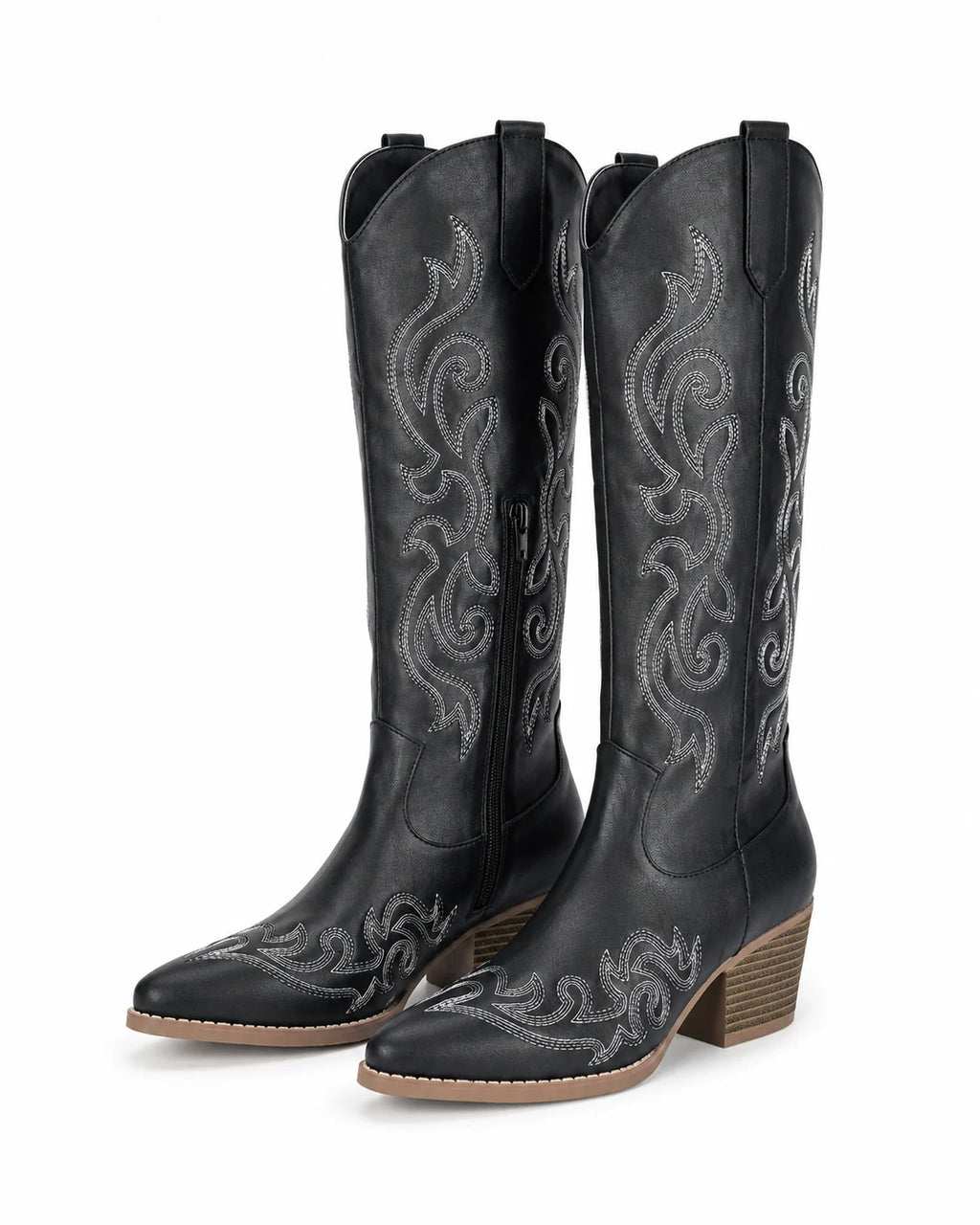 Santiags brodées talon block femme — Talia