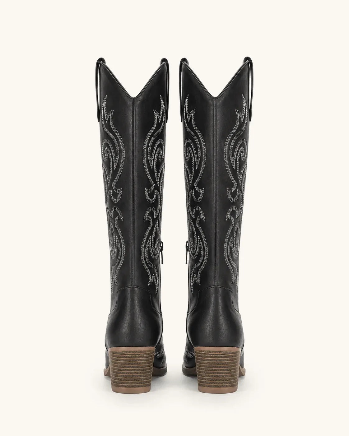 Santiags brodées talon block femme — Talia