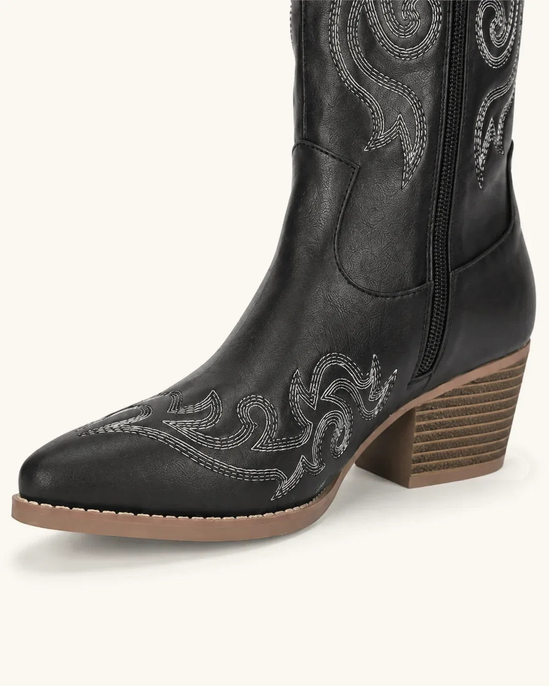 Santiags brodées talon block femme — Talia