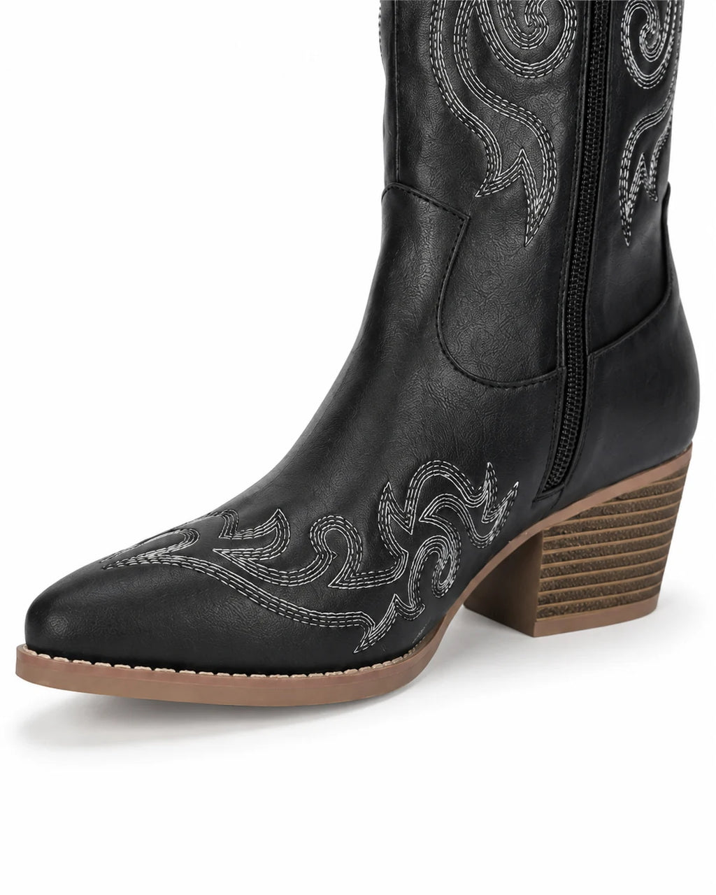 Santiags brodées talon block femme — Talia