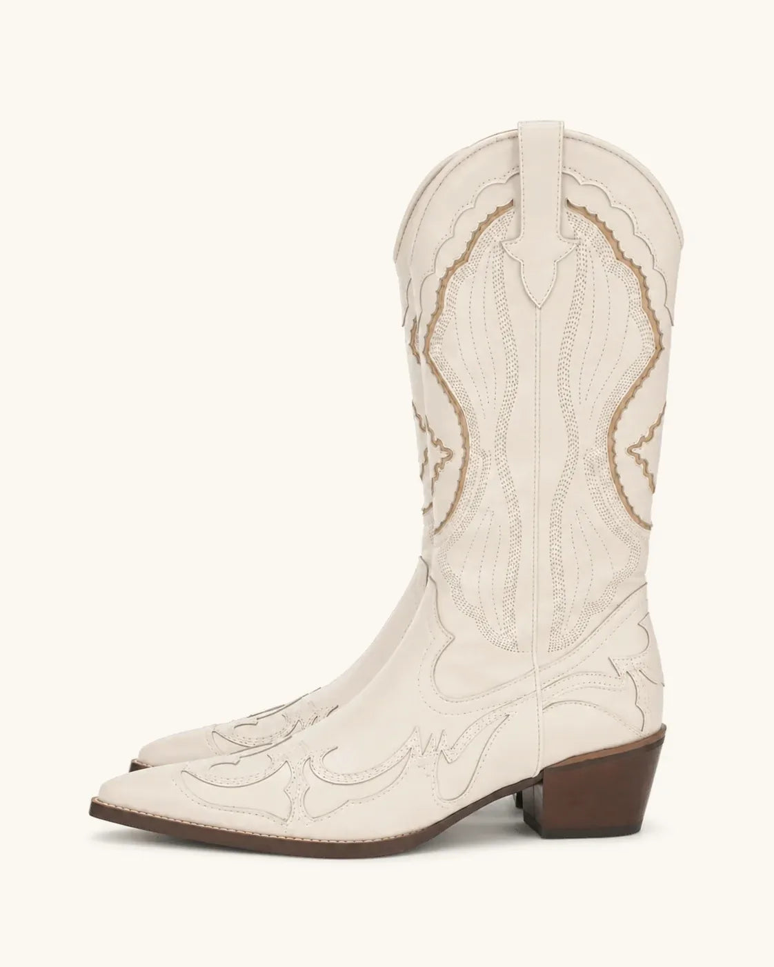 Santiags brodées talon carré femme — Capucine