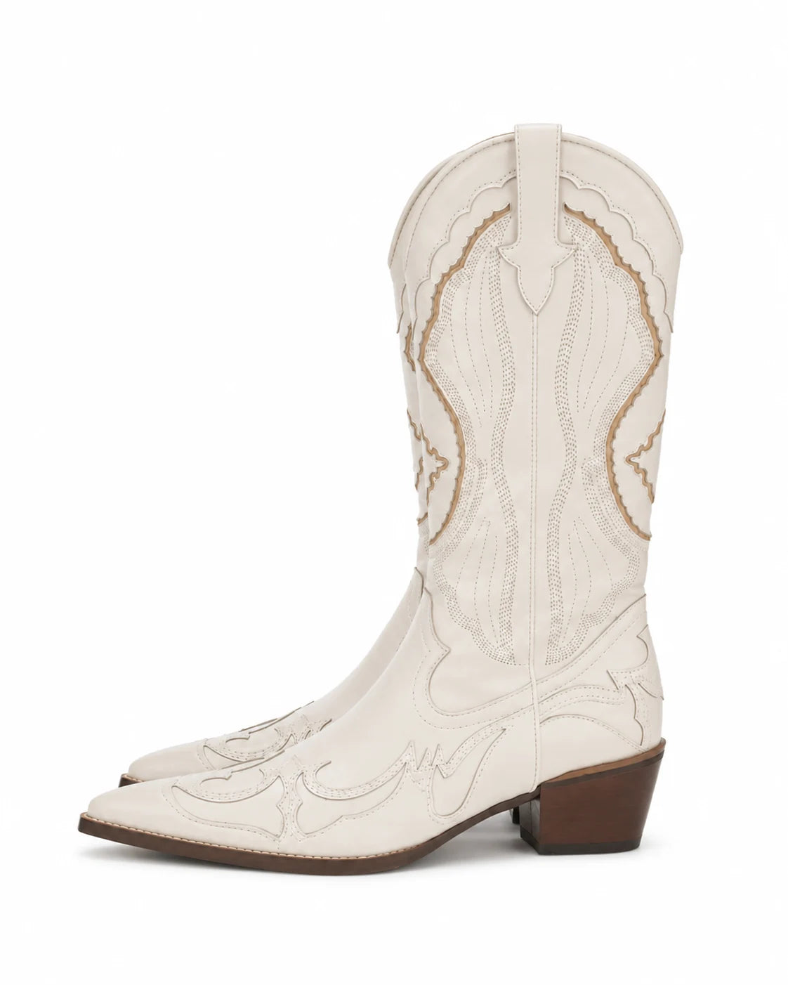 Santiags brodées talon carré femme — Capucine