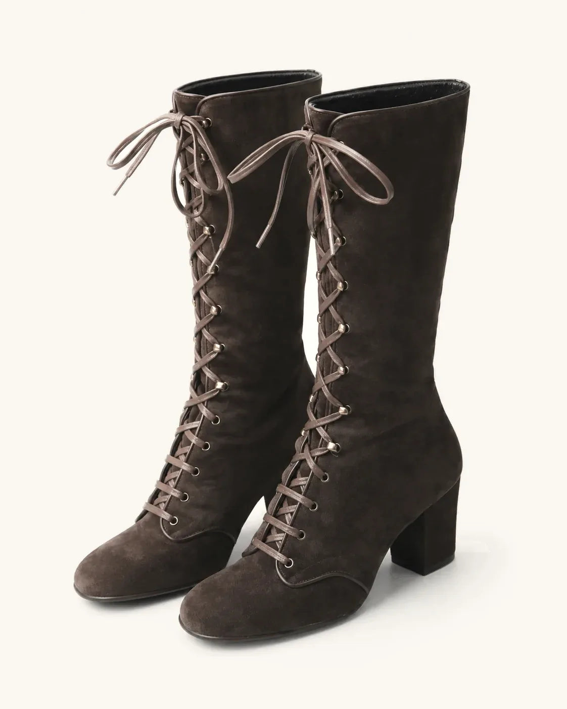 Santiags cavalières daim à lacets femme — Margaux