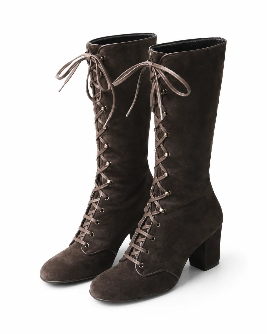 Santiags cavalières daim à lacets femme — Margaux