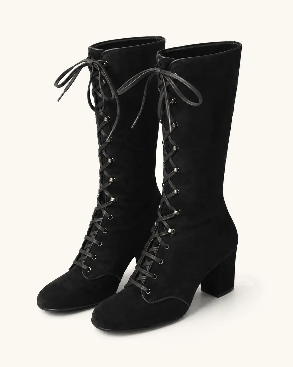 Santiags cavalières daim à lacets femme — Margaux