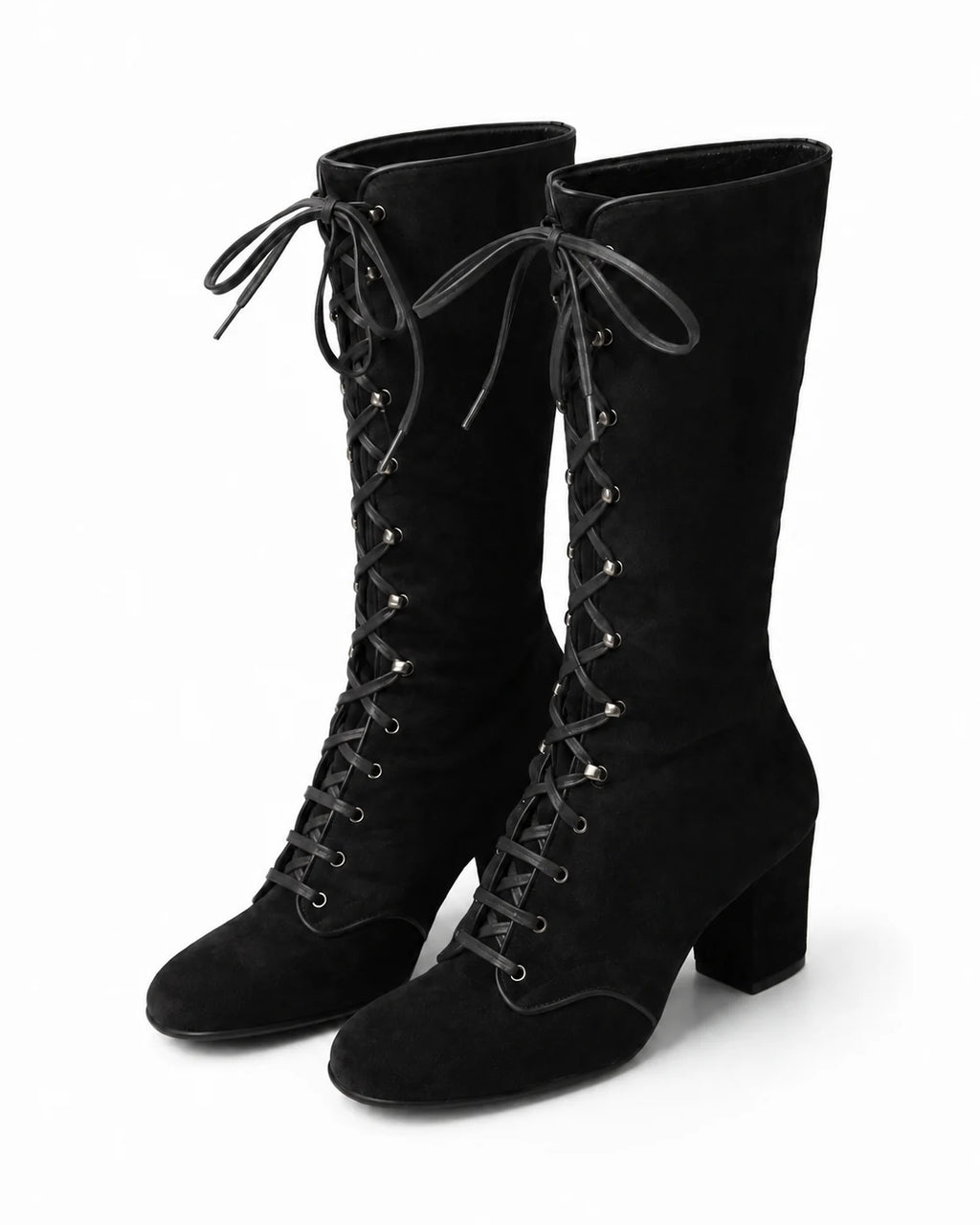 Santiags cavalières daim à lacets femme — Margaux