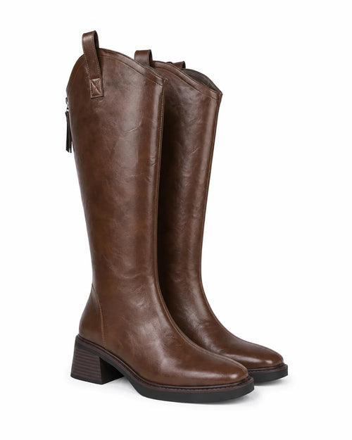 Santiags aspect cuir doublure laine femme — Heidi