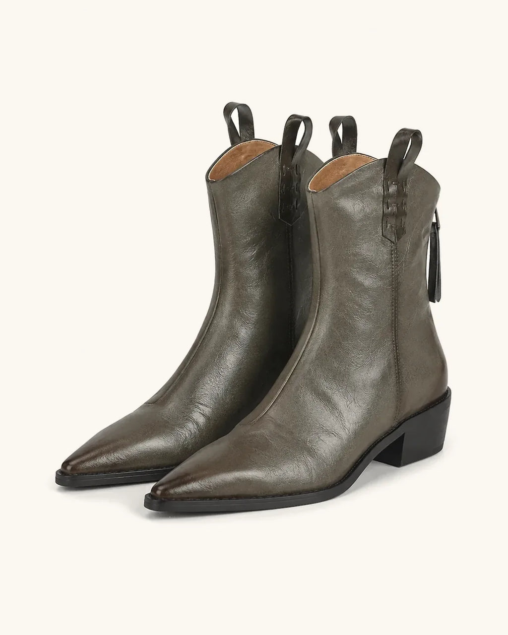 Santiags cuir véritable rétro femme — Faye