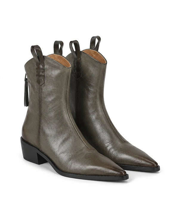 Santiags aspect cuir rétro femme — Faye