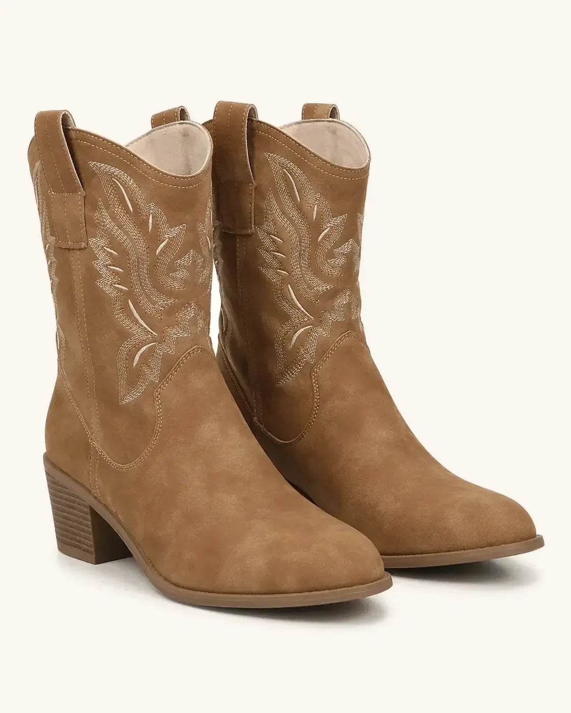 Santiags brodées camel femme — Cali