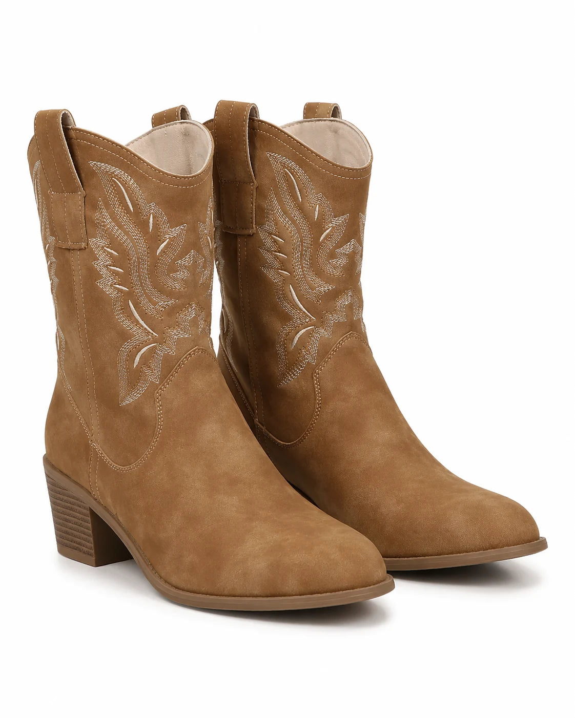 Santiags brodées camel femme — Cali