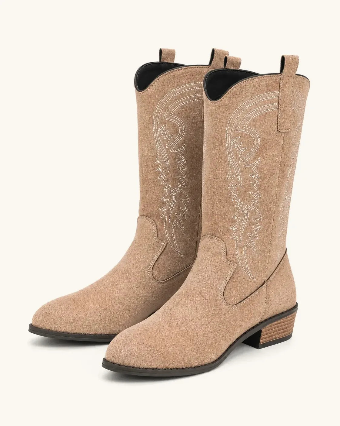 Santiags mi-mollet confort femme — Calie — Beige
