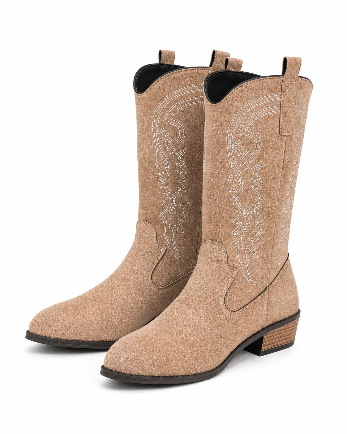 Santiags mi-mollet confort femme — Calie — Beige