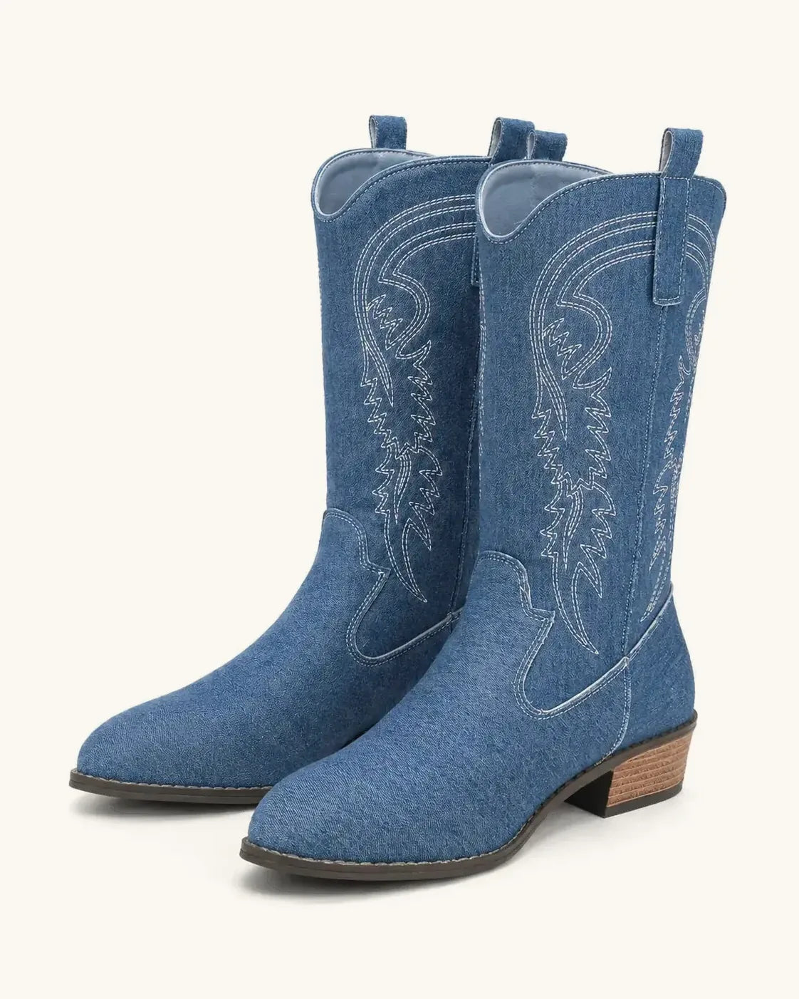 Santiags mi-mollet confort femme — Calie — Bleu