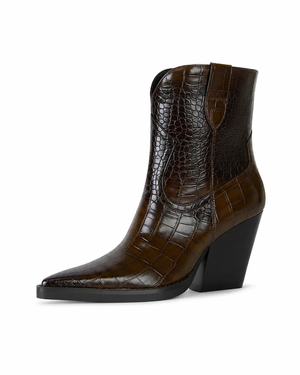 Santiags effet croco à talon femme — Sasha