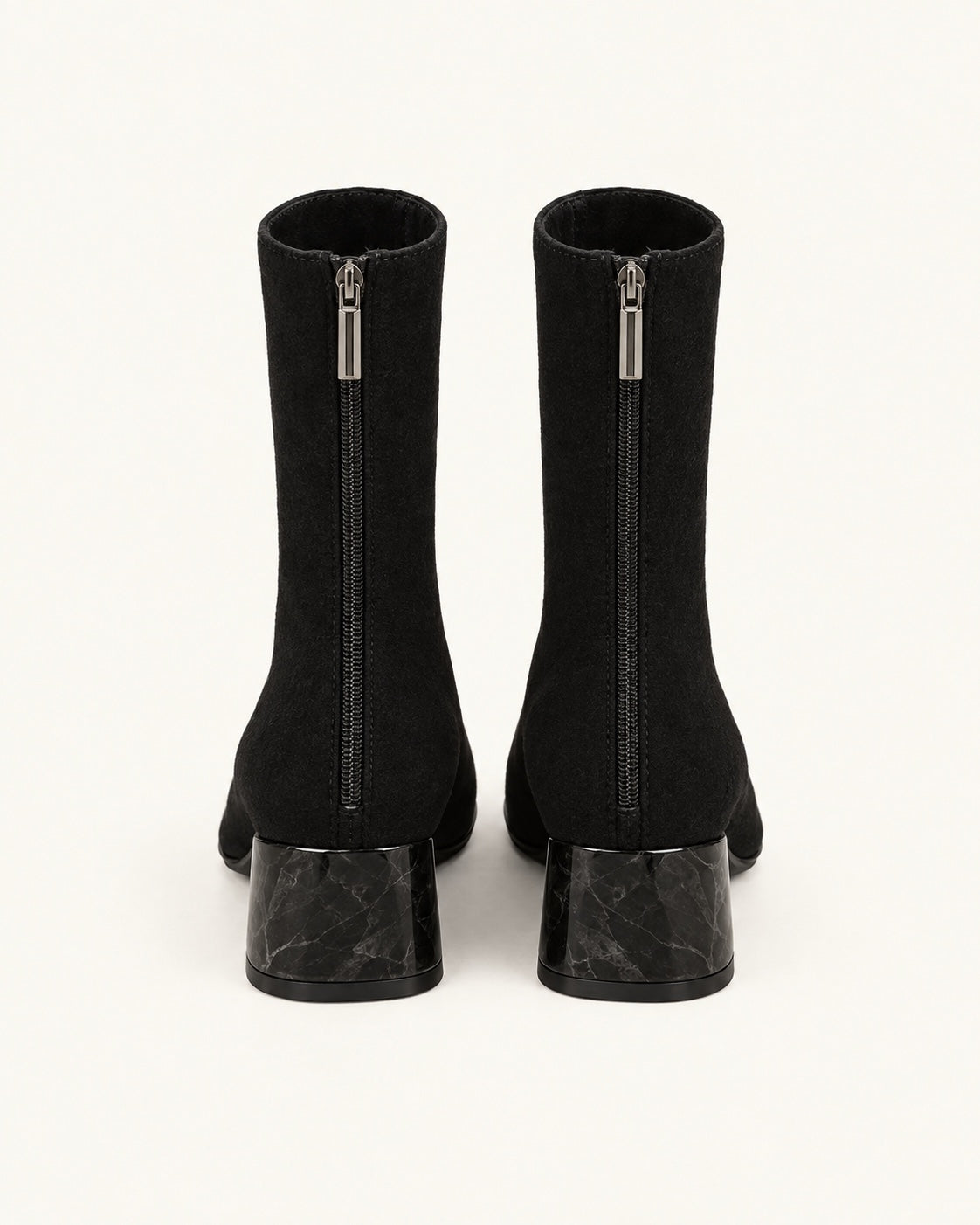Bottines Victoire noir, vue arrière avec fermeture zip
